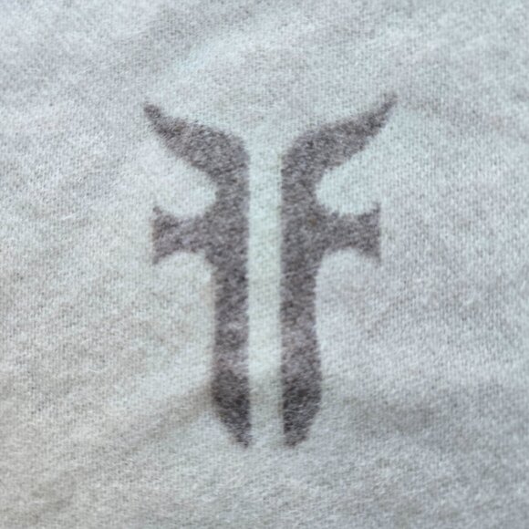 Frye & Co Wool Cashmere Fringe Logo Scarf - Picture 2 of 8